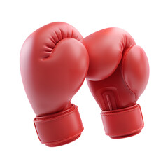 red boxing gloves isolated on transparent background