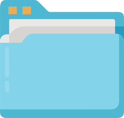 Digital Archive: A vector illustration showcases a neat blue folder, symbolizing organization and accessible data storage. Clean, minimalistic design.