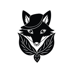 Darwin s fox head wearing explorer hat with leaf detail