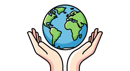 Hands Holding Earth A Symbol of Care and Environmental Responsibility.