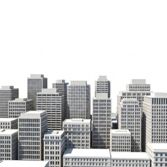 Fototapeta premium Cityscape with Modern Architecture and White Background
