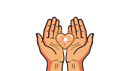 Obraz premium Hands Holding Heart Symbol of Care and Health.