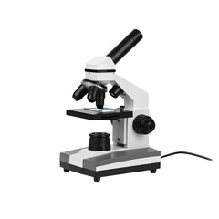  Medical microscope isolated on a white background