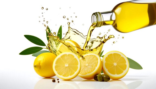 Fresh lemon and olive oil splash