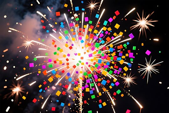 fireworks on the night sky - Powered by Adobe