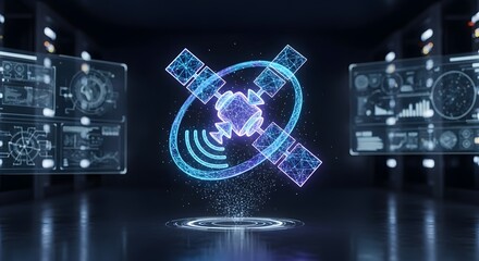 Advancing global communication technology with a digital satellite network, enabling seamless data transfer and connectivity worldwide