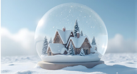 Winter Scene in Snow Globe
