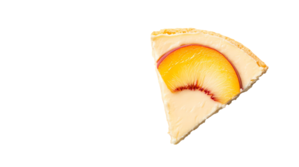 Peach Cake with Creamy Isolated transparent on white background