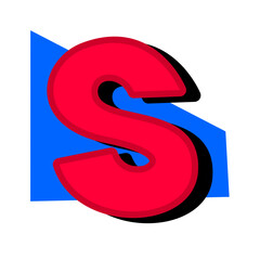 Red Font style Alphabet