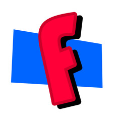 Red Font style Alphabet