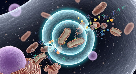Visualizing cellular activity in a biological research lab infographic insights from a macro viewpoint in digital science environment