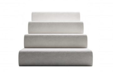 White layered steps against black isolated on a transparent background texture soft
