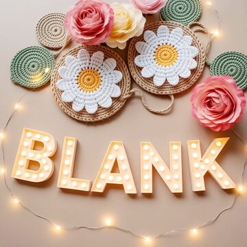 Flowers and blanks written with kushi kata