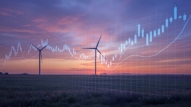 Sustainable Energy Sector Growth and Financial Market Trends Analysis, ai-generated