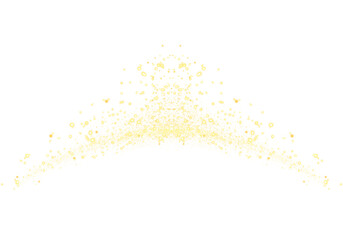 PNG Sparkling Gold Glitter Border on Transparent Background