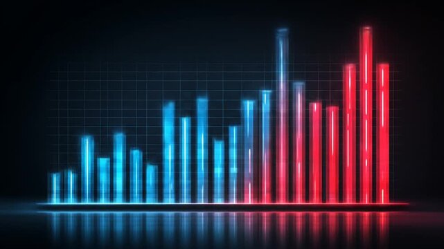 Red and blue bar graph