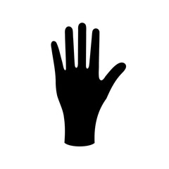 Obraz premium Simple black silhouette of a human hand with outstretched fingers, isolated