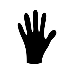 Obraz premium A Black Hand Silhouette Illustration with Fingers Spread Out on White Background