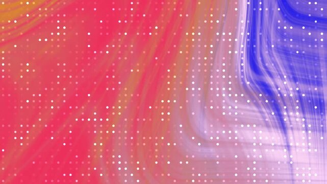 Abstracts Twirl Blink Dot, Abstract animated background with flowing liquid and grid of dots in vibrant colors for design,  Stock royalty free video.