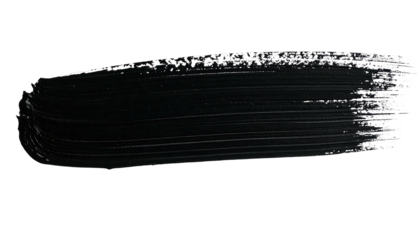 Black paint stroke on white background artistic brush mark 1.