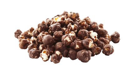 Obraz premium Chocolate popcorn Isolated transparent on white background