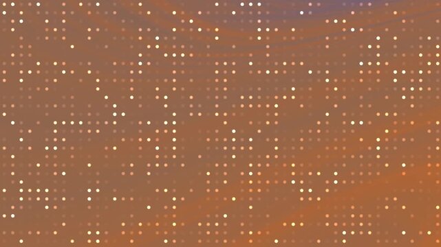 Abstracts Twirl Blink Dot, Abstract animation of glowing dots forming a dynamic pattern on a warm background,  Stock royalty free video.