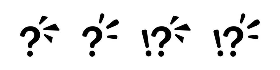 Illustration of exclamation and question marks with emphasis lines.