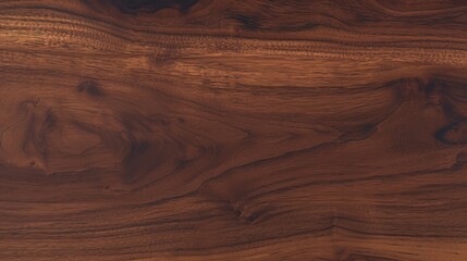 Fototapeta premium A close-up shot of the surface of walnut wood, showcasing its rich colors and natural textures, presenting a realistic effect, perfect for interior design projects or as wallpaper.