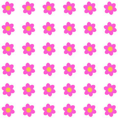 Simple Yellow Pink Flower Illustration