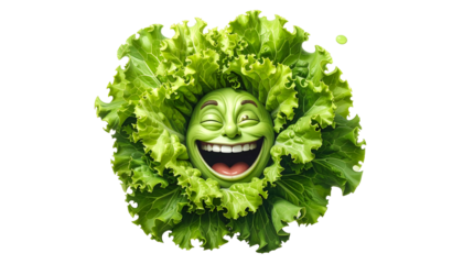 Happy Lettuce Head Laughing with Joy.