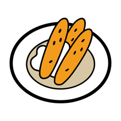 bread sticks with cream food