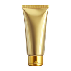 Premium Gold Hand Cream Tube with Cap Isolated on Transparent Background
