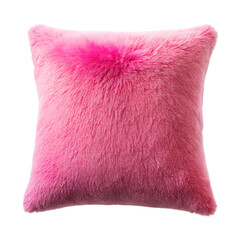 Comfortable Pink Cushion Pillow with Smooth Texture Isolated on Transparent Background