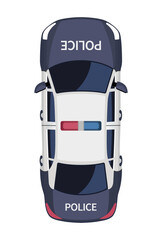 Top view vector illustration of police car with siren © yayasya
