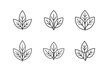 healthy leaves line art vector illustration