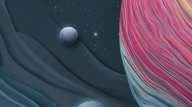 Colorful planets abstract background