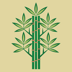 Elegant abstract bamboo tree line art illustration with minimalist design elements