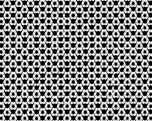 Abstract geometric seamless pattern with white interlocking shapes on black background