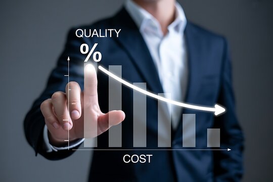 Quality cost reduction strategy business growth concept