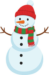 Snowman with Scarf and Hat