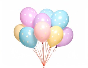 Pastel Polka Dot Balloons Festive Celebration