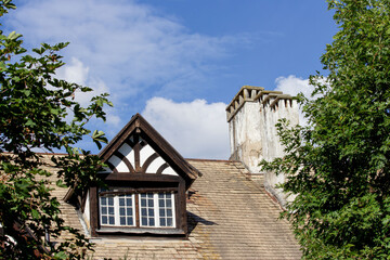 cottage roof on a sunny day