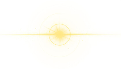 PNG image of a bright yellow flare with a glowing halo, perfect for adding dynamic lighting effects to your digital projects, presentations, or graphic designs