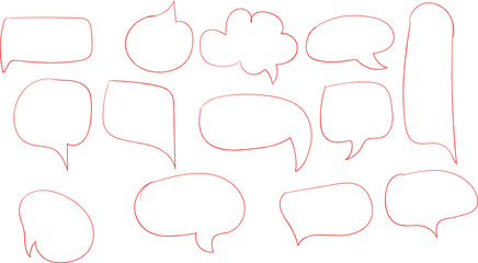 Obraz premium Express yourself with these hand-drawn speech bubbles for presentations, social media, or design projects, perfect for adding a creative touch and visual appeal
