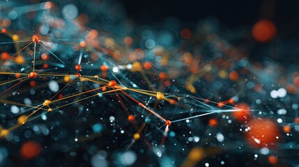Abstract Network Design With Colorful Glowing Dots