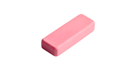 Solid pink eraser Isolated transparent on white background