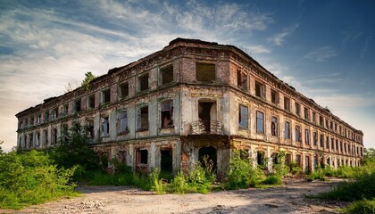 Fototapeta premium the building is old and abandoned