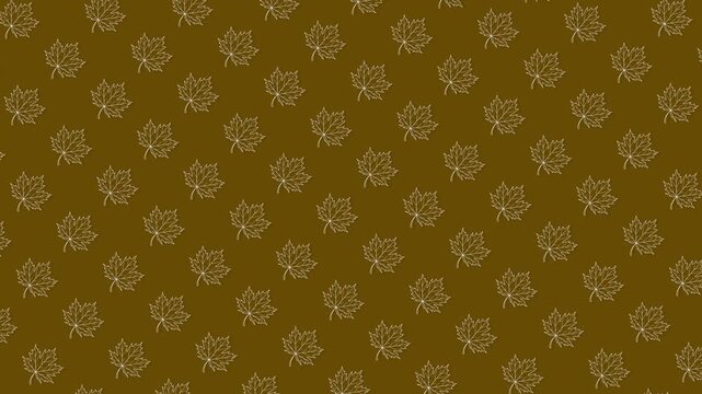 Maple leaves pattern loop animation : Seamless autumn-themed motion background with orange maple leaf shapes, perfect for fall projects