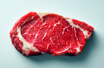 Raw fresh beef steak on white background. Shallow dof.