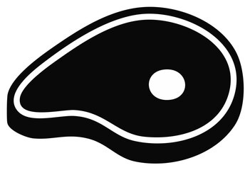 Simple Black Steak Cut Illustration for Grill Restaurants and Butchery Shops